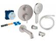 Grohe Atrio komplet indbygningspakke til badekar inkl/termostat og SmartActive - Supersteel