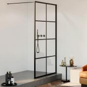 Lavabo Walk In fast brusevg - Klar glas/Mat sort - 90 cm