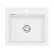 Lavabo Mera 57 porcelnskkkenvask - Mat hvid/Krom aflb