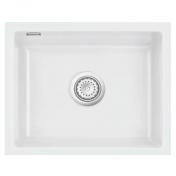 Lavabo Mera 50 U porcelnskkkenvask - Mat hvid m/krom aflb