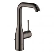 Grohe Essence New L hndvaskarmatur m/bundventil og svingtud - Poleret hard graphite