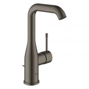 Grohe Essence New L hndvaskarmatur m/bundventil og svingtud - Brstet hard graphite