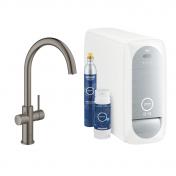 Grohe Blue Home kkkenbatteri m/C-tud - Brstet hard graphite