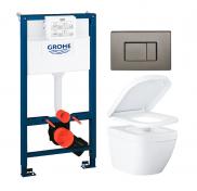 Grohe Euro kompakt toiletpakke inkl. Grohe mellem cisterne, hard graphite betjeningsplade og sde m/soft-close