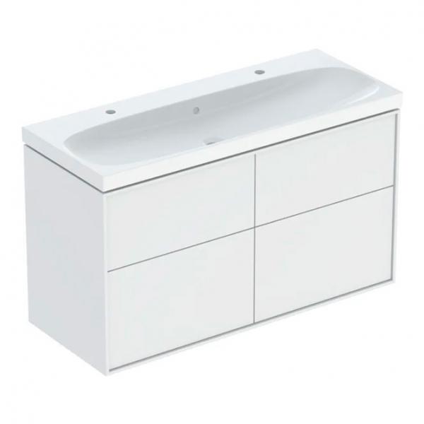 Ifö Sense Art 120 møbelsæt m/4 skuffer og dobbeltvask - Mat hvid