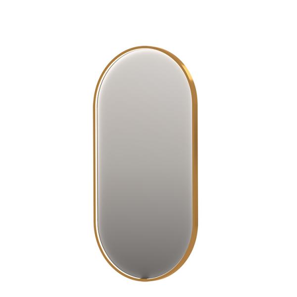 Sanibell Ink SP28 ovalt spejl m/lys, varme og sensor 40 x 80 cm - Børstet mat guld