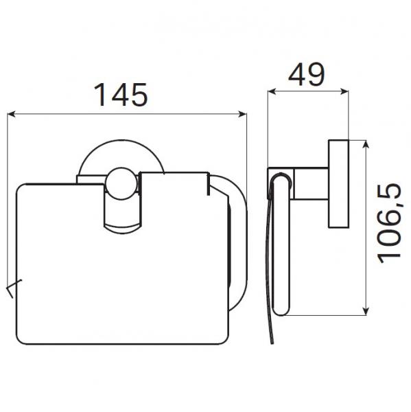 Kosmos toiletpapirholder m/låg - Mat sort