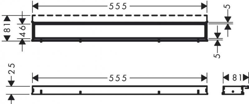 Hansgrohe RainDrain Match Kappesæt - 60 cm - Børstet rustfri stål