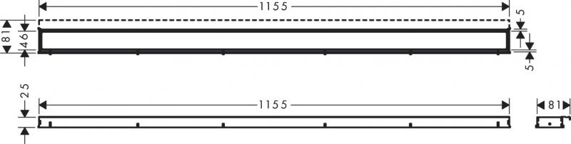 Hansgrohe RainDrain Match Kappesæt - 120 cm - Børstet rustfri stål