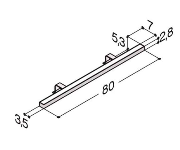 Dansani Stratos LED lampe til spejl og spejlskab - 80 - Sort