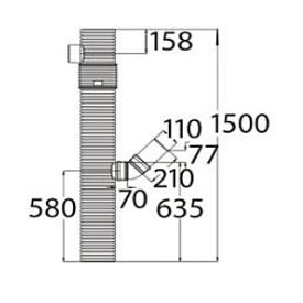 Uponor tagnedløbsbrønd 200/110x1500mm, med drejelig top og lige indløb