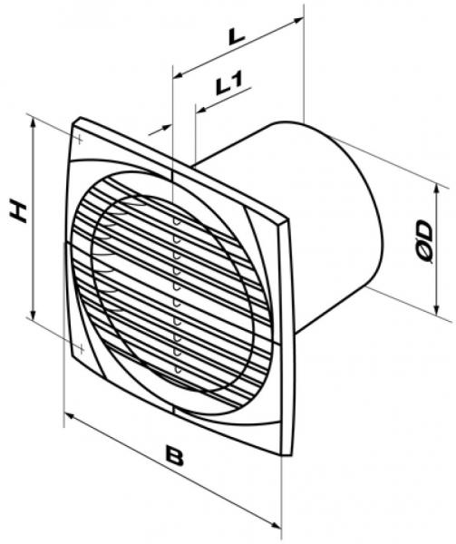 Duka ventilator EL 500 S med snoretræk Ø100