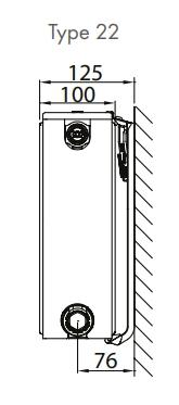 Stelrad Novello Ventil Radiator 22 - H600 x 600