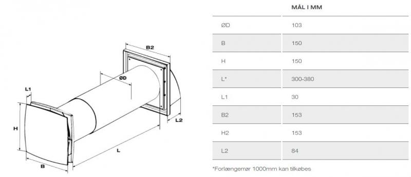 Duka One C4 m/varmegenvinding og fugtstyring