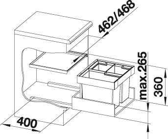 Blanco Flexon II 50/2 affaldssystem - 3 spande