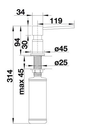 Blanco LATO sæbedispenser - Soft-white/krom