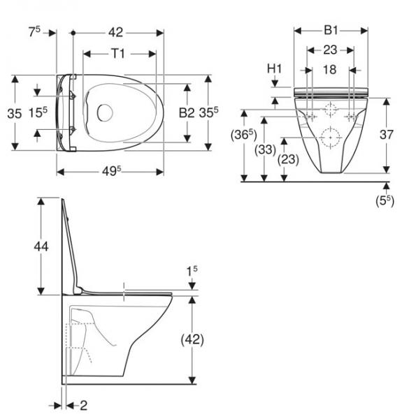 Ifö Spira Classic Rimless væghængt toilet m/sæde og Ifö Clean