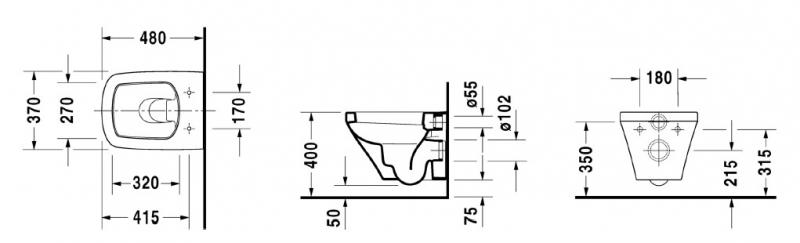 Duravit DuraStyle Compact væghængt toilet m/wondergliss