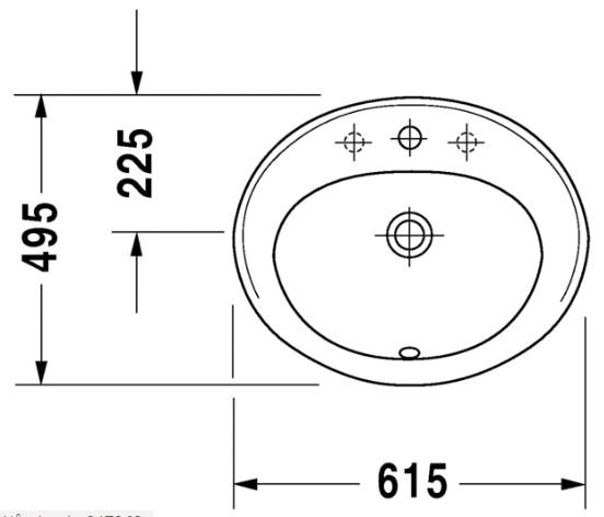 Duravit Duraplus vask t/nedfældning 62 cm