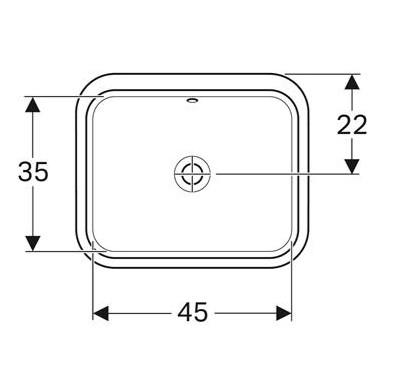 Geberit Variform firkantet håndvask t/underlimning - 53 cm