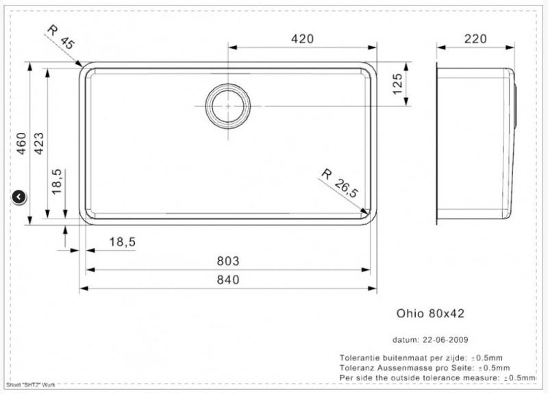 Lavabo Ohio 800 soft køkkenvask