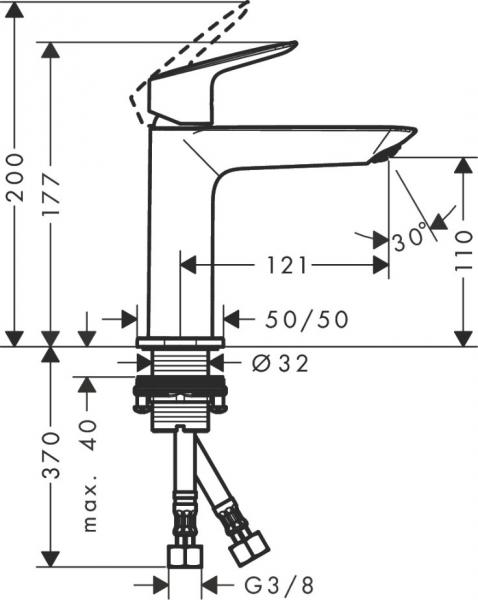 hansgrohe Logis 110 Fine håndvaskarmatur m/push-open bundventil - Krom