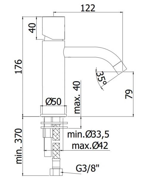 Lavabo Mira 060 håndvaskarmatur - Messing natur