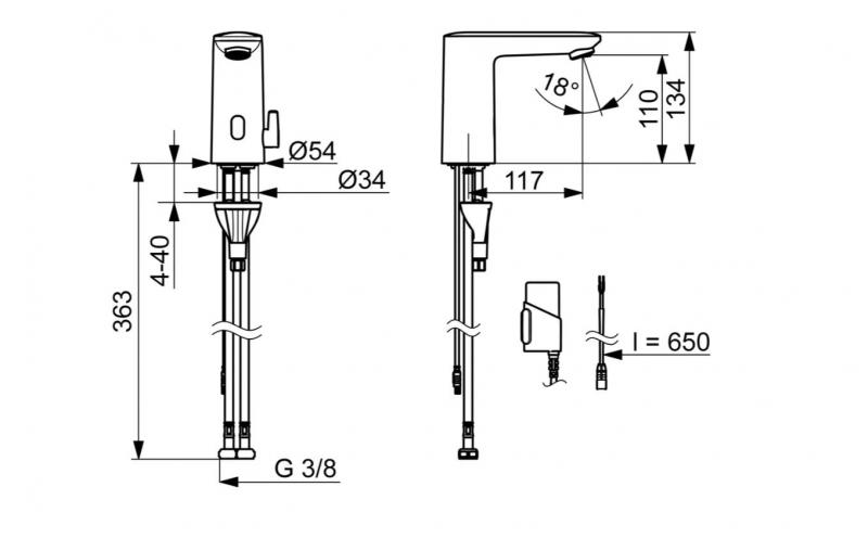 Oras Electra 9210FZ ECO berøringsfri vandhane - Batteri - Krom Oras Electra 9210FZ ECO berøringsfri vandhane - Batteri - Krom