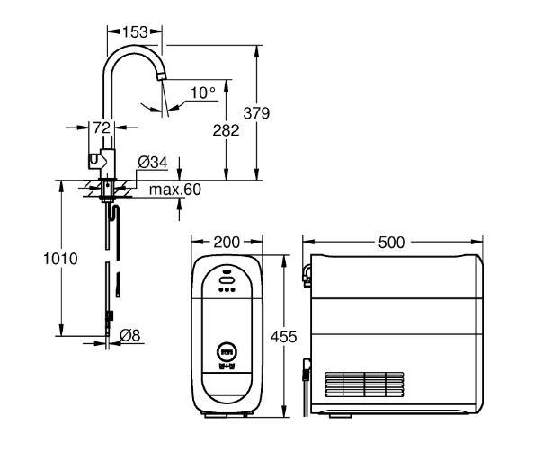 Grohe Blue Home Mono standhane startsæt m/C-tud