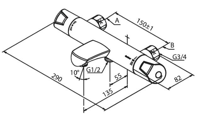 Damixa Thermixa 400 termostatbatteri til kar/brus