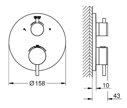 Grohe Atrio brusetermostat t/indbygning - Steel