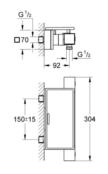 Grohe Cube Grohtherm brusetermostat