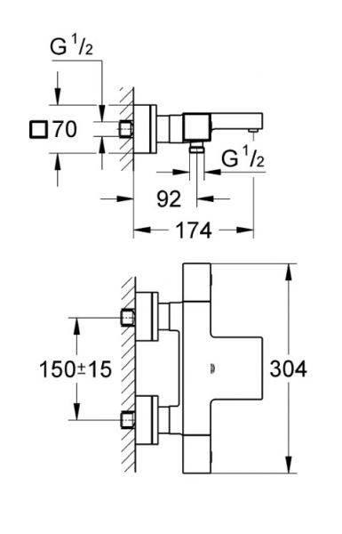 Grohe Grohtherm Cube termostatarmatur til badekar