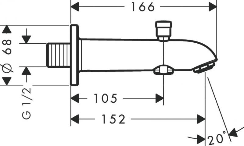 Hansgrohe  Kartud E/S med omskifter 152 mm krom