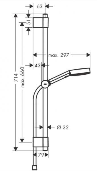 hansgrohe Pulsify Blend 3jet Relaxation brusesæt - Krom