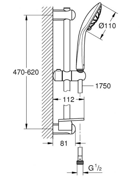 Grohe Euphoria 110 ECO brusesæt - 3 spray