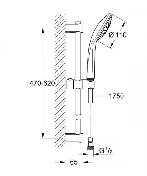 Grohe Vitalio Joy 110 Mono brusesæt 1 spray