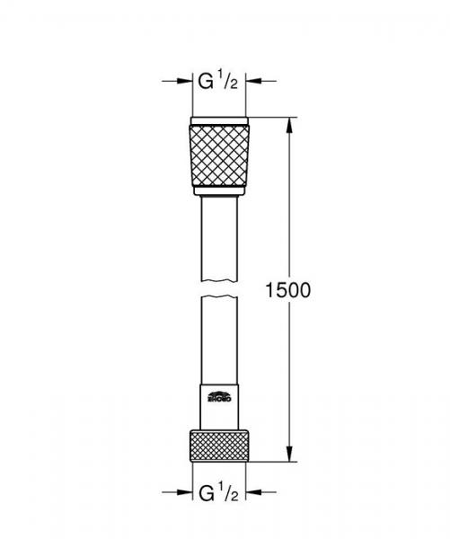 Grohe VitalioFlex Trend bruseslange 1500mm - Mat sort