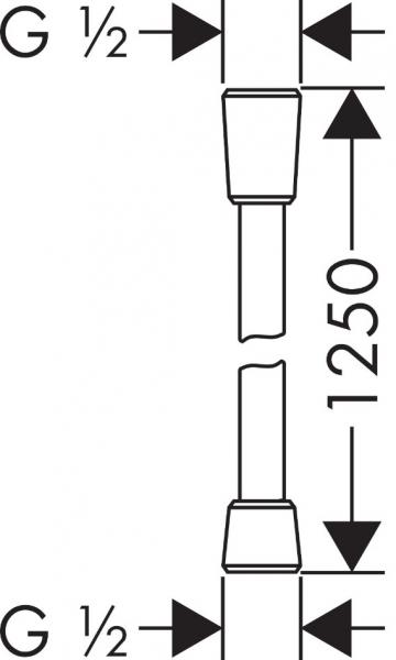 Hansgrohe Isiflex bruserslange - 125 cm - Mat sort