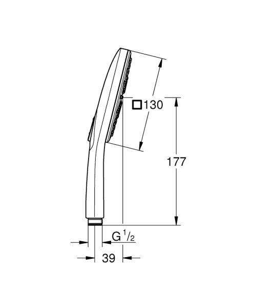 Grohe Rainshower SmartActive 130 Cube håndbruser - 3 spray - Børstet warm sunset