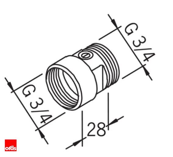 Outlet - Oras 3/4 x3/4  kugleventil