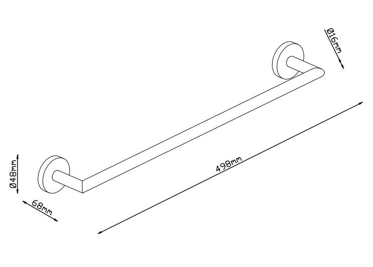 Lavabo Luna håndklædestang 450 mm - Krom