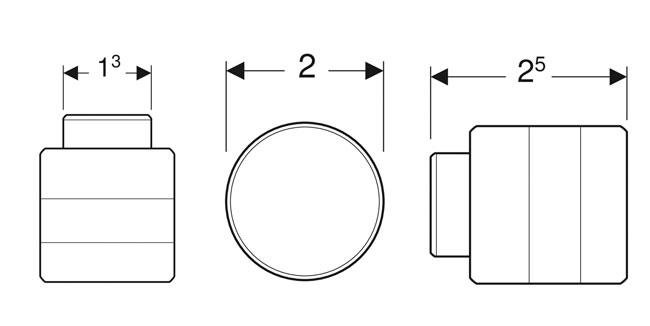 Ifö knopgreb m/riflet overflade - Messing