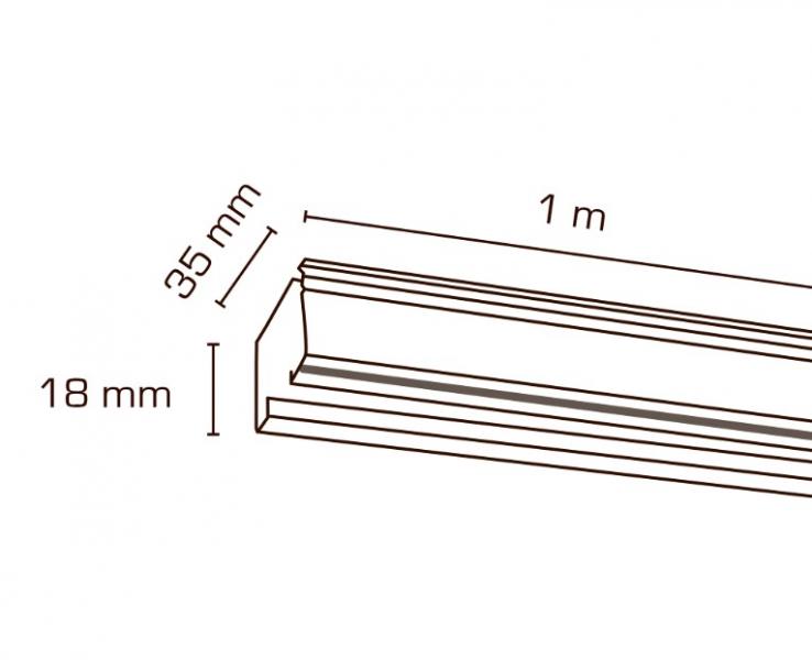 Scan Products Mita 1F lysskinne 1m - Hvid