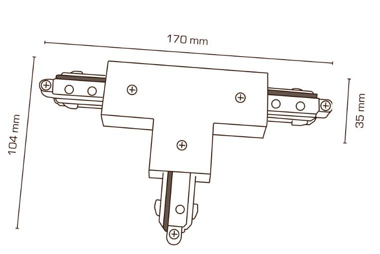 Scan Products Mita 1F T-tilslutning - Højre - Hvid