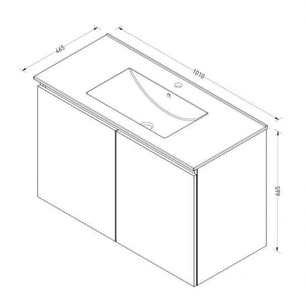 Sanibell Online 101 møbelsæt m/grebsfri låger - Mat antracit - Flatpack