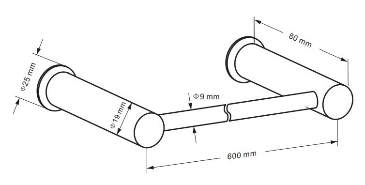 Cassøe håndklædestang 60 cm - Poleret messing