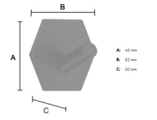 Beslagsboden selvklæbende håndklædekrog - Hexagon - Mat sort