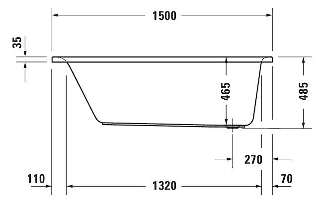 Duravit D-Neo komplet badekar til indbygning  150 x 75 cm