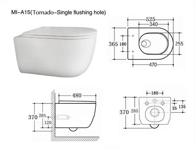 Cassøe Silent Rimless mat sort toiletpakke inkl. sæde, cisterne og betjening i hvid